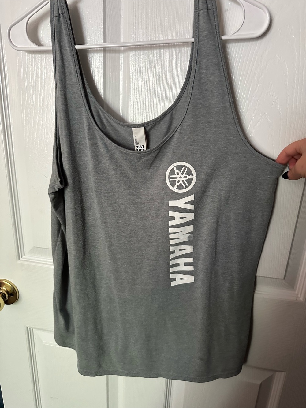 District Women's Gray Tank Top with White Yamaha Logo